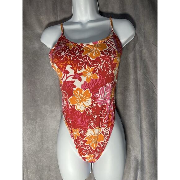 Roxy Juniors' Sea Spray Printed One-Piece Swimsuit - Hilo Hibiscus M - Picture 1 of 2